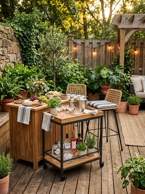 A bar cart station
