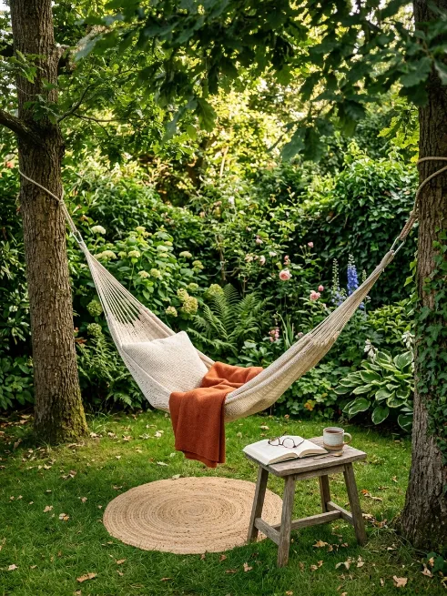 A hammock reading nook