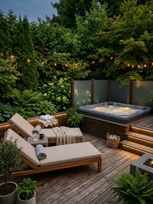 A hot tub platform