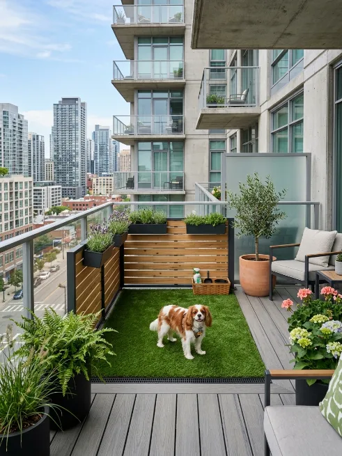 A rooftop dog potty patch