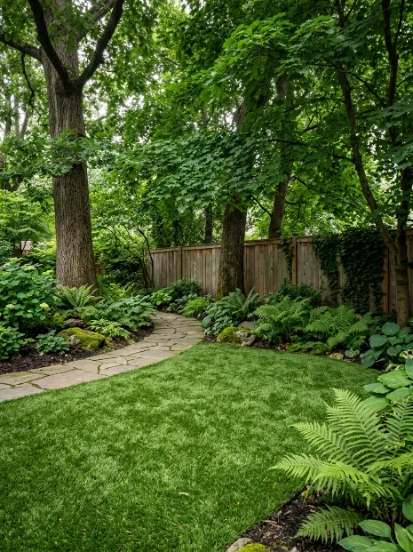 A shade garden that finally looks green