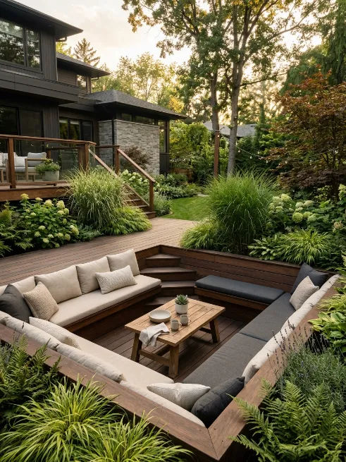 A sunken lounge area