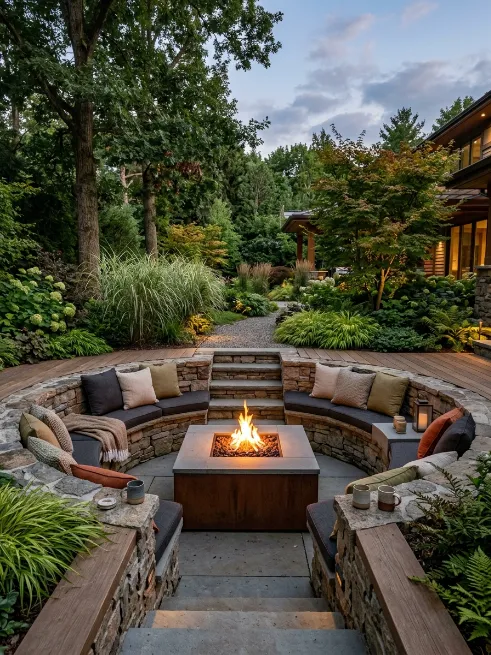 A sunken seating pit