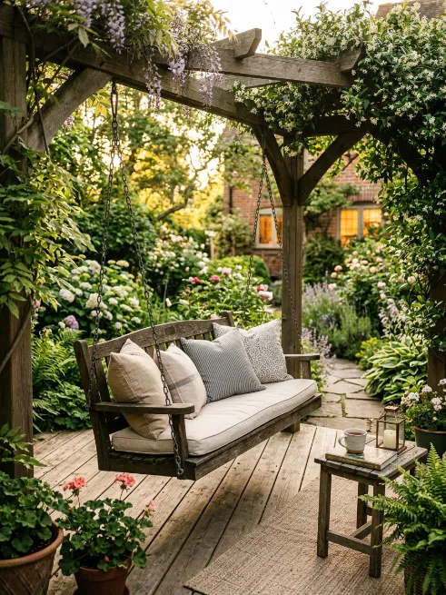 A swing bench