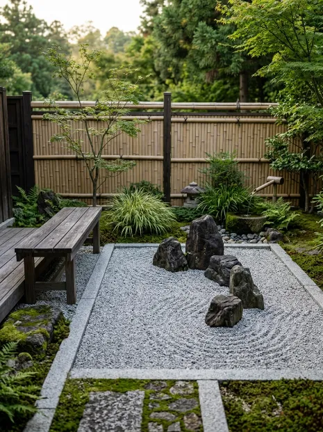 A zen garden corner