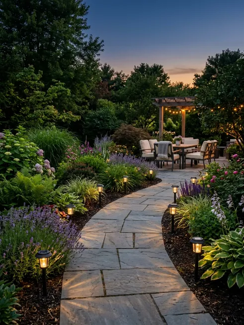 Add solar lights along borders