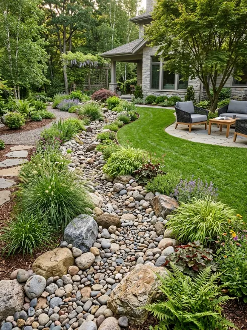Add a dry creek bed