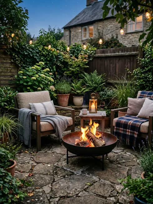 Add a fire bowl or chiminea