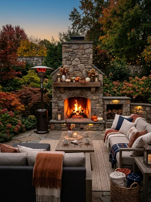 Add a fireplace or outdoor heater