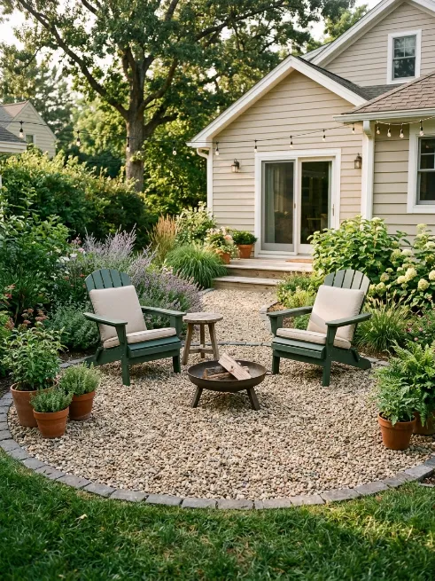 Add a gravel patio instead of concrete