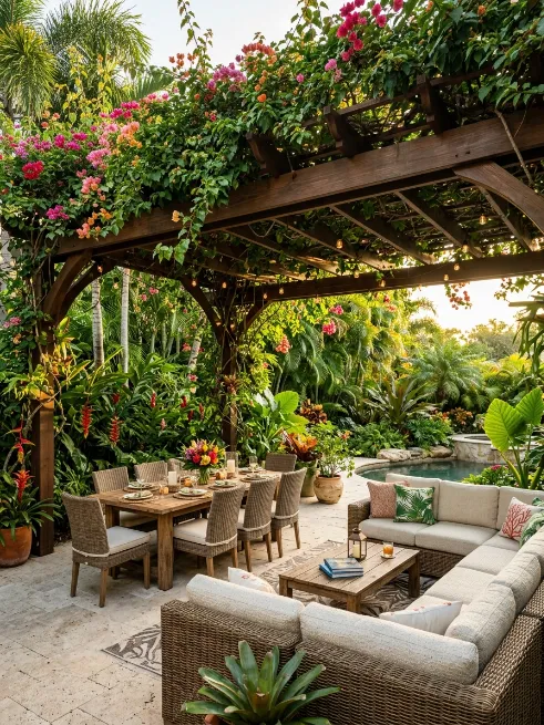 Add a pergola covered in vines