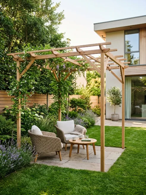 Add a pergola for shade without bulk
