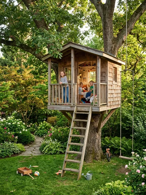 Add a treehouse or play fort