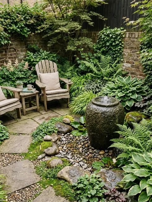 Add a water feature for sound and calm