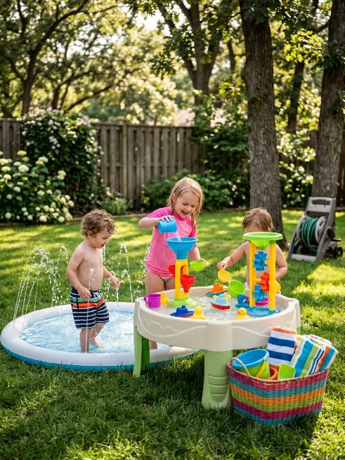 Add a water table or splash pad