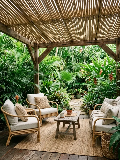 Bamboo or reed fencing panels