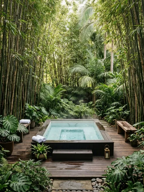 Bamboo privacy wall