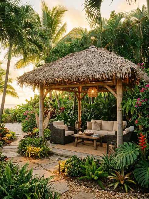 Bamboo tropical gazebo