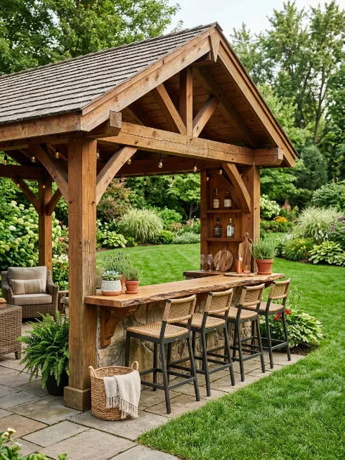 Bar height pavilion nook