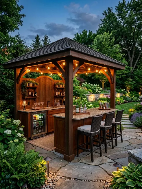 Bar style entertainment gazebo