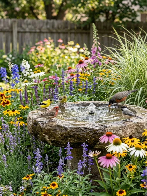 Bird bath fountain