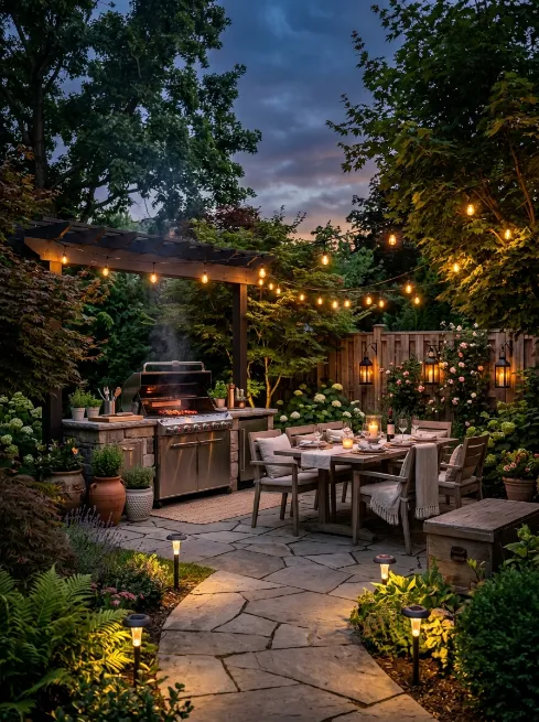 Bring in string lights or lanterns for evening ambience