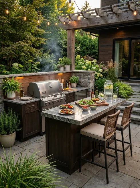 Build a bar style counter for serving
