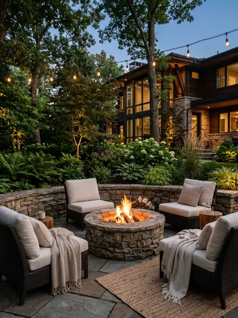 Build a cozy fire pit area