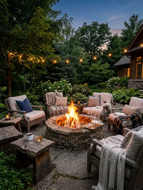 Build a cozy fire pit area