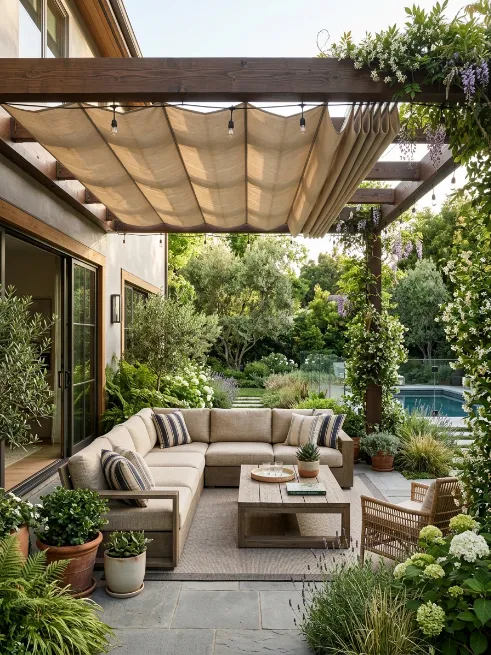 Build a pergola with a retractable canopy