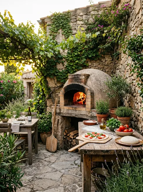 Build a pizza oven corner