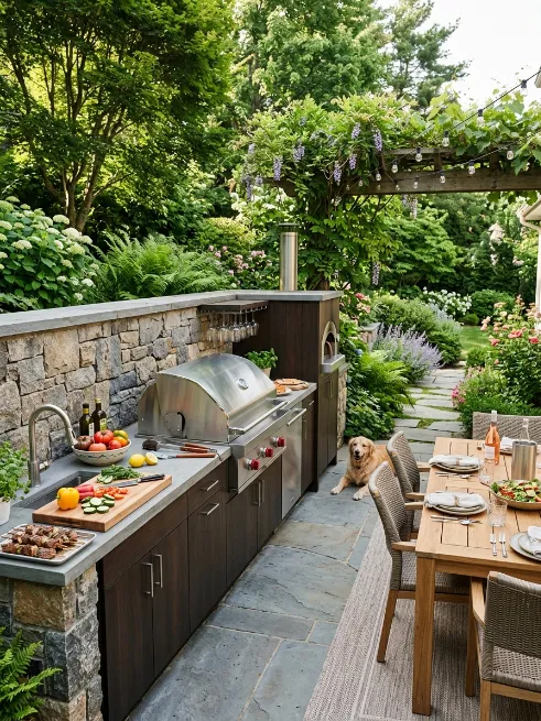 Build an outdoor kitchen or grill station