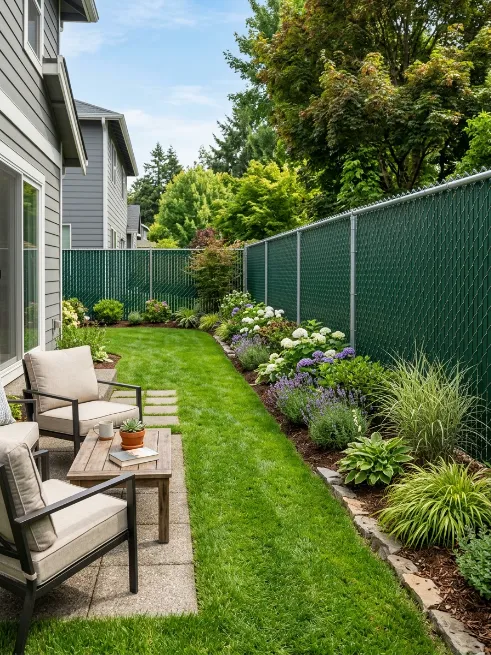 Chain link with privacy slats