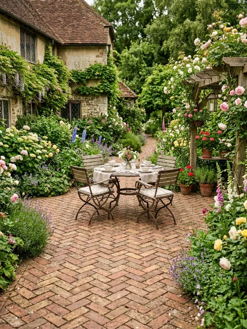 Choose a herringbone brick pattern