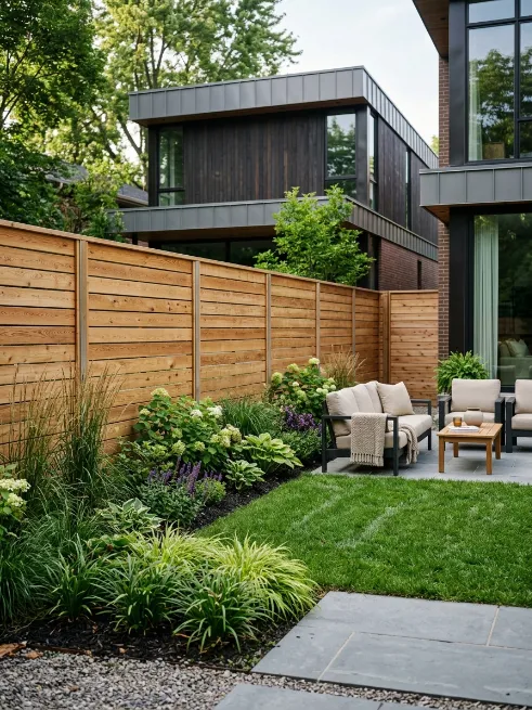 Classic horizontal wood slats