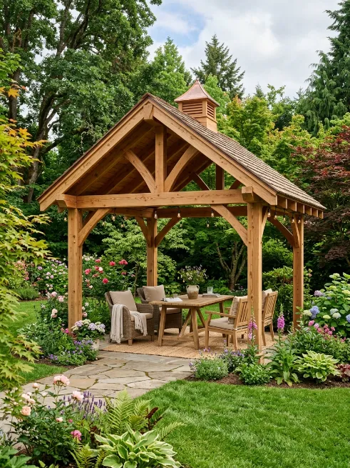 Classic wooden gazebo