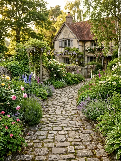 Cobblestone walkway