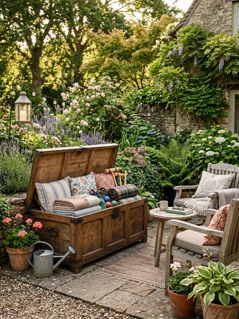 Convert an old trunk into outdoor storage