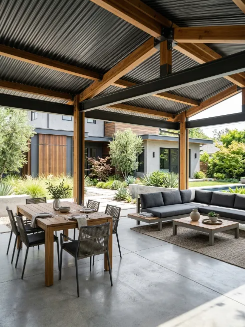 Corrugated metal roof panels