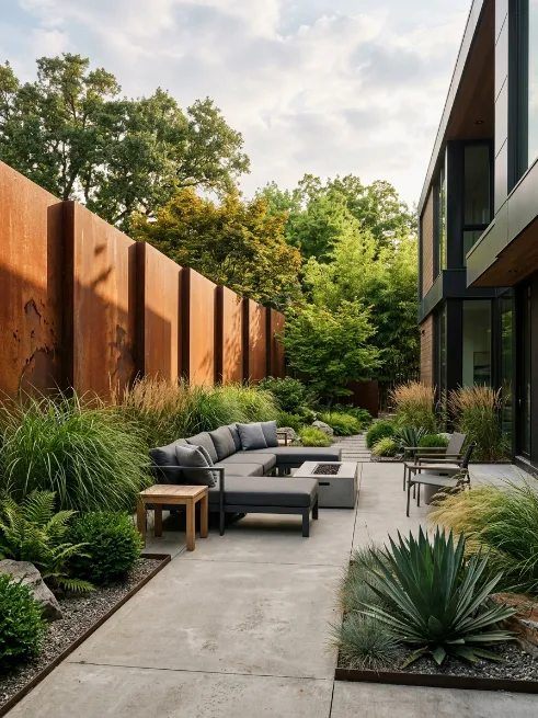 Corten steel panels