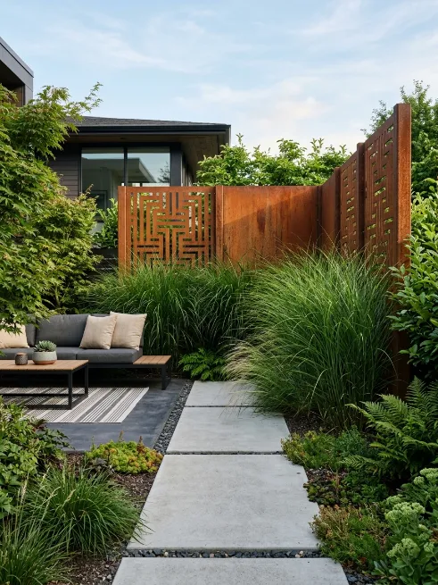 Corten steel panels
