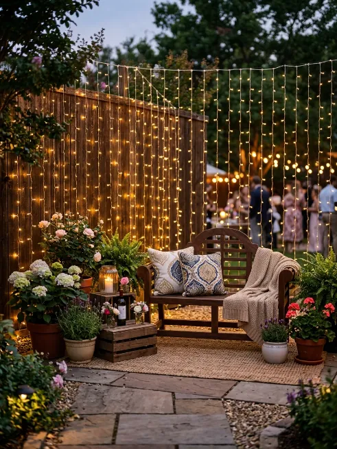 Create a lighted backdrop for a photo corner