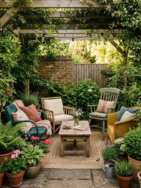 Create a cozy seating nook with thrifted furniture