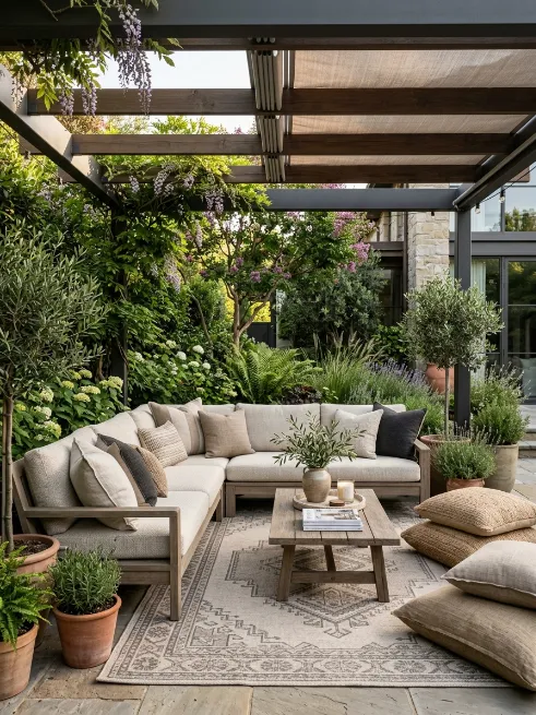 Create a cushioned lounge area