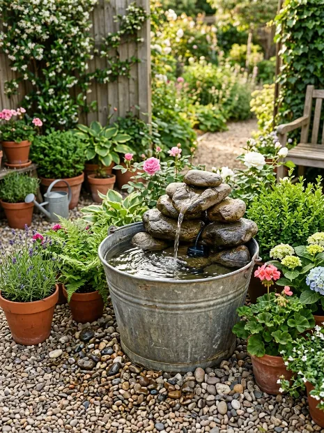 Diy bucket fountain