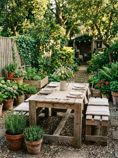 Diy pallet wood dining set