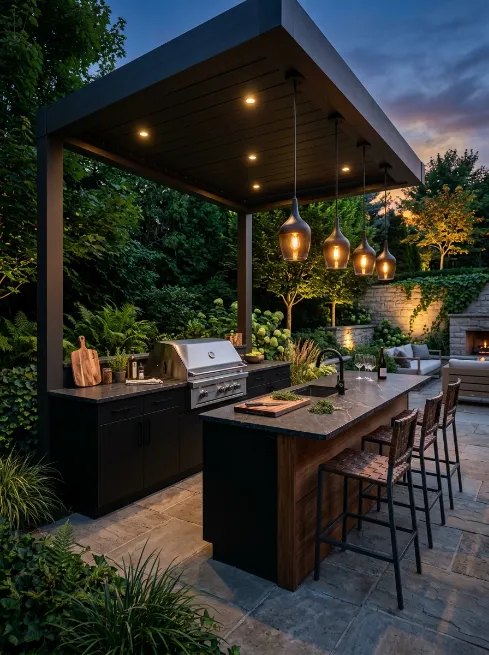 Dark and moody kitchen design