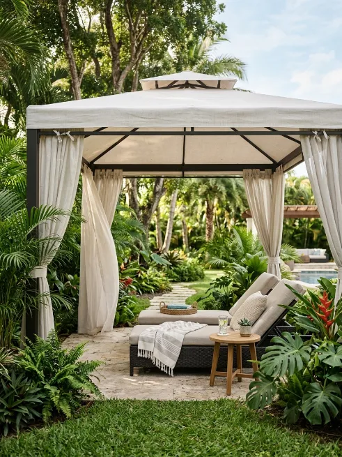 Fabric roof gazebo