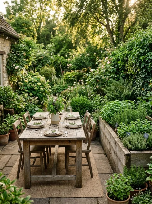 Farm to table herb garden setup