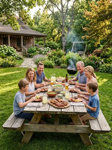 Farmhouse style picnic table